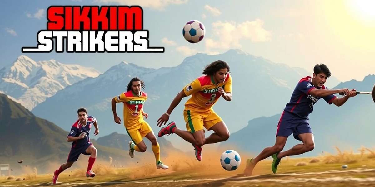 Sikkim Strikers game cover showing Indian footballers in action with Himalayan backdrop
