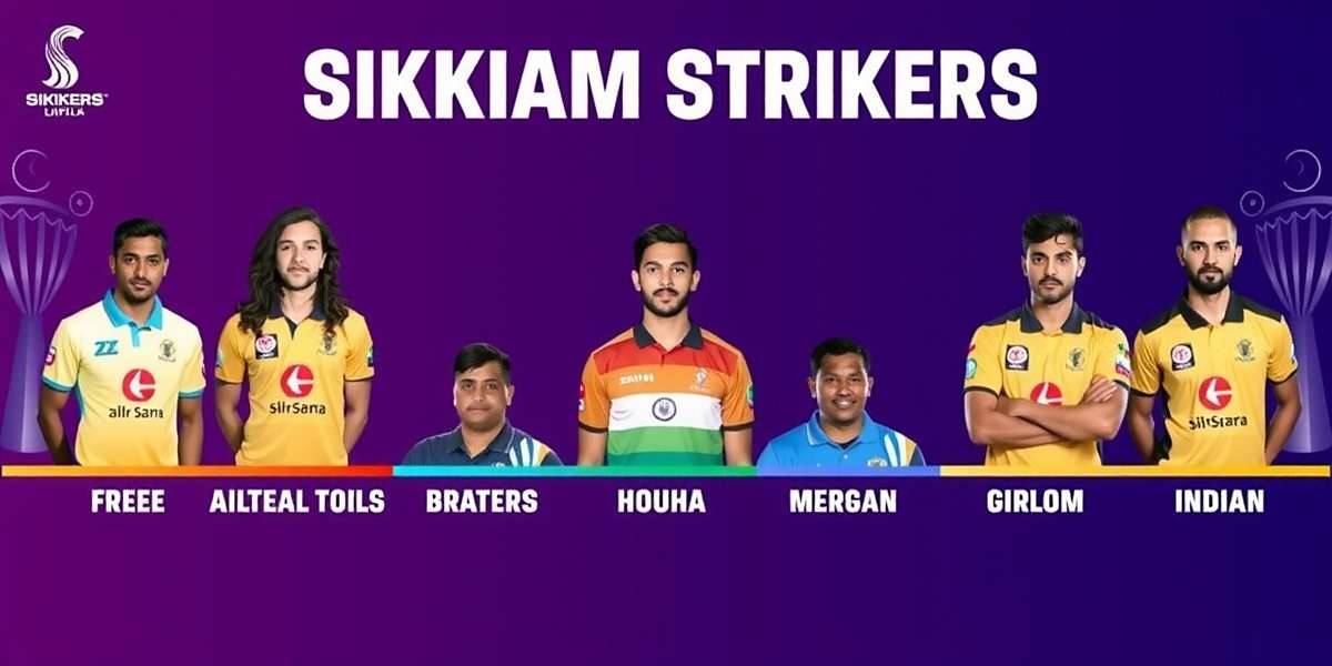 Sikkim Strikers team management screen showing players from different Indian states